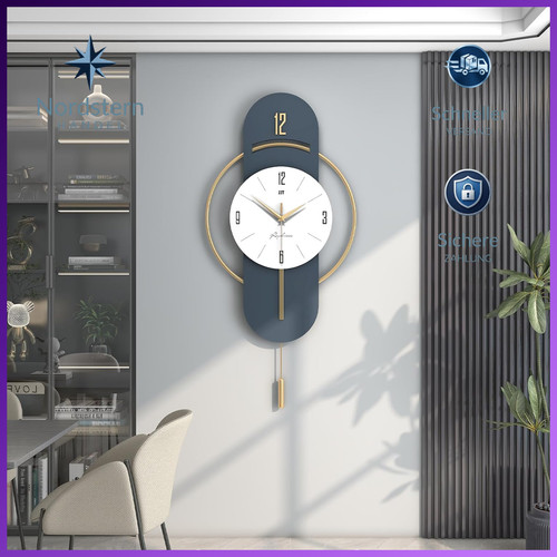 Moderne wanduhr lautlos blau - wanduhr,