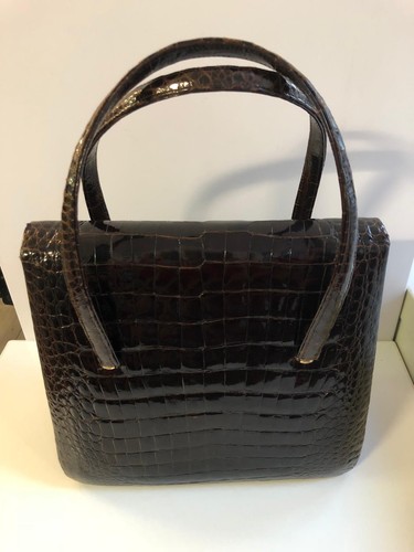 Antike ledertasche krokodil - ledertasche,