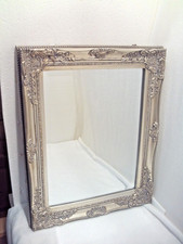 Wandspiegel Facettenschliff Silber Vintage Flur Garderobenspiegel Barock Rokoko