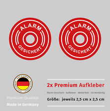2x Warnaufkleber ALARM GESICHERT Aufkleber Alarmanlage UV-Beständig Wetterfest