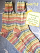 Gr 39 40 Handgestrickte Wollsocken Stricksocken Opal Petticoat Pastell RARITÄT 
