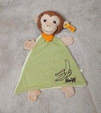 Affe Schmusetuch Steiff grün braun orange Kuscheltuch Schnuffeltuch 