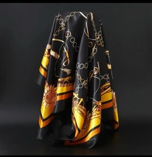 Luxuriöses Gelbes Satin-Halstuch 90x90cm Für jede Saison, Schlauchschal, Loop 