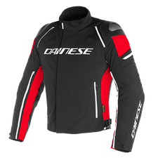 Dainese RACING 3 D-DRY® JACKET Motorradjacke aus Stoff Schwarz Rot