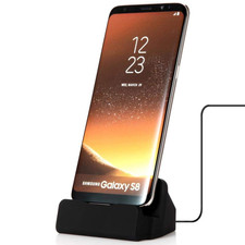 Desktop Dock Typ-C USB Ladegerät Daten Cradle Ständer Station 25✔Schwarz