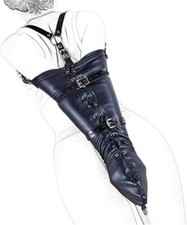 BDSM Leder Monohandschuh Armbinder Bondage Fesselsack Fesseln Handfesseln V1