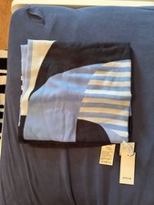 Opus Damen Schal, Tuch, blau/dunkelblau/weiß, quadratisch, 120x120 cm, NEU