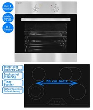 Einbauherd Set Backofen Umluft mit 78cm Glaskeramik-Kochfeld autark. B-WARE!