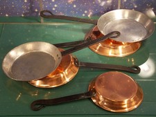 5 antik Stiel Pfanne Kupfer