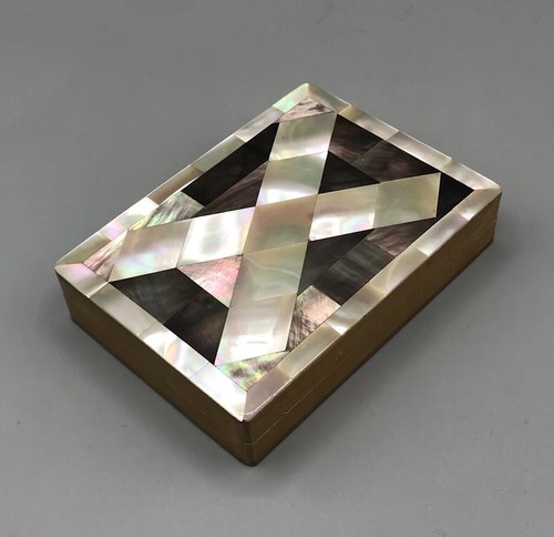 Perlmutt intarsien holz dose - perlmutt,