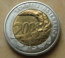 Medaille EM 2008, Münze, Schweiz - Österreich, Austragungsorte Österreich 2008
