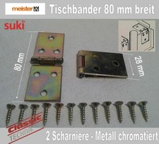 Möbelscharnier, Truhenscharnier, Kistenscharnier, chromatiert, 28mm x 80mm, 