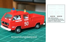 Mickon 50080 Decals VW T3 Doka Feuerwehr Bremen Flughafen passend Roco 1:87 H0