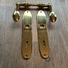 Messing Türdrücker Garnitur / Schweres massives Messing, poliert