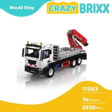 Mould King 17063 pritschen LKW mit Kran Ladekran Autokran Klemmbausteine RC