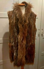 Echtpelzweste lang 40 mit Kaputze  und Taschen