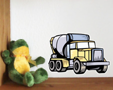 Buntes Betonmischer Wandtattoo