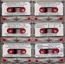 Mess Test cassette Pegel W&F Azimut Dolby Level Frequenzg. Kopfhöhen calibration