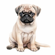 Wandtattoo Aufkleber Mops