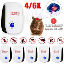 4/6X Electronic Ultrasonic Pest Reject Mosquito Cockroach Mouse Killer Repeller