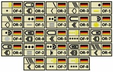 BW Rangabzeichen Quer, Heer, alle Dienstgrade m. NATO Rangcode, Sandfarbe