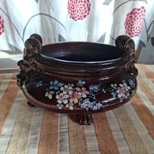 viktorianischer antiker Hieronymus MASSIER VALLAURIS CACHE TOPF Teufelskopf Griffe 