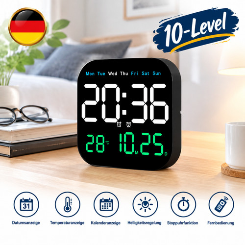 Digital led wanduhr mit - digital,