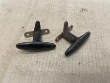 2 x Bakelite DDR Olive Fenster Schrank 80mm Griff Plaste