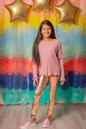 Metallic leggings gold kinder - leggings,