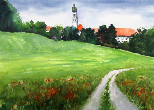 Landschaftsaquarell die - , "die