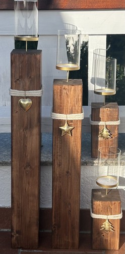 Dekosäule holz mit windlicht - mit,