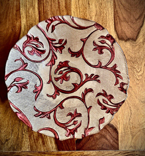 Runde glas dekoschale rot - runde, glas-dekoschale