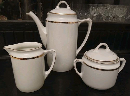 Kaffeekern weiß mit goldrand - kaffeekern,
