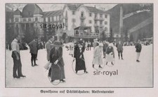 Reifenturnier Gymkhana auf Schlittschuhen - Wintersport - 1913 ~11x7cm -