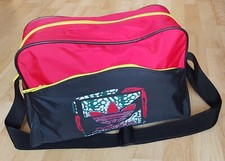 VINTAGE ADIDAS TASCHE UMHÄNGETASCHE SPORTTASCHE 90ER? RAR SCHWARZ ROT 46323