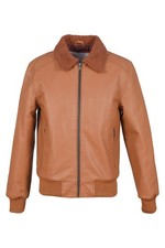 Men’s Tan Leather Bomber