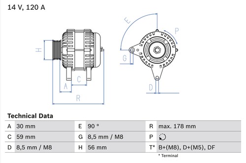 Bosch 986 040 350 - 986, generator