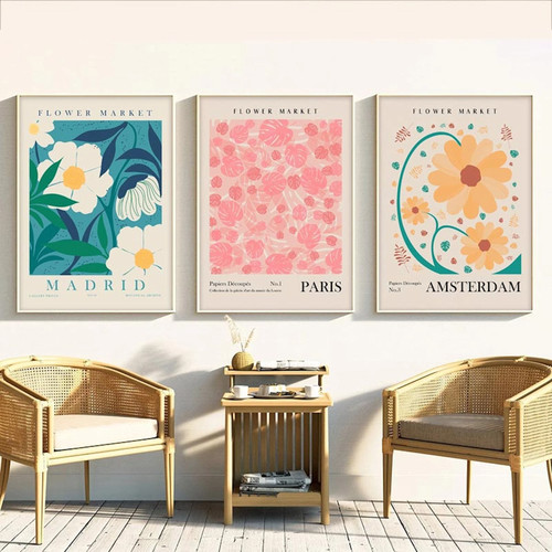 Poster blumen markt botanische - markt,