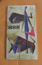tolles keramikbild ___schäffenacker - keramik ____stierkampf__47x 26 cm