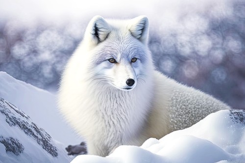 Wandbild polarfuchs mit - polarfuchs,
