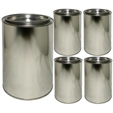 5 Weißblechdosen mit Deckel je 1 Liter auch Wasserlackdosen