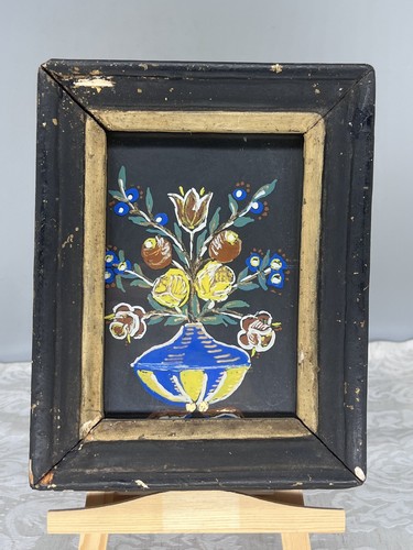 Hinterglasbild blumenvase - hinterglasbild,