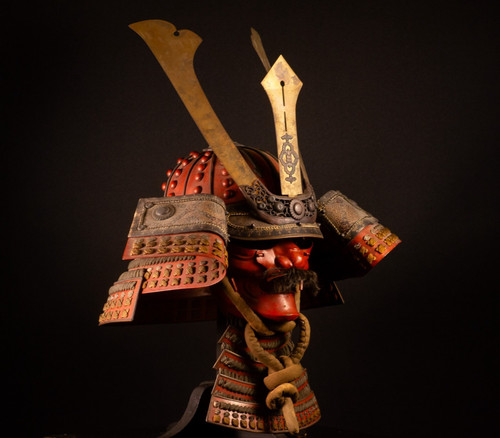 Samurai helm eisen rot - helm,