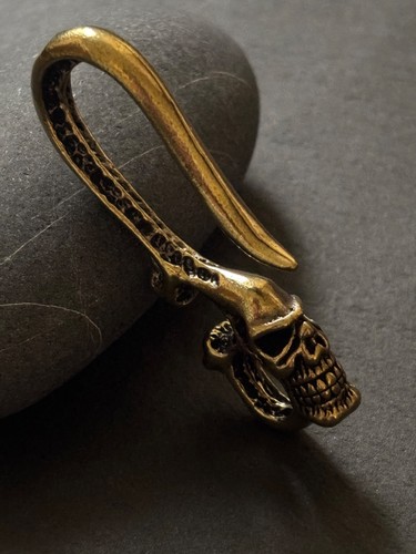 Totenkopf haken aus messing - messing, |