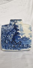 Vase Japan  20. Jh Handmalerei blau-weiß Quinghua Landschaft See Fischer