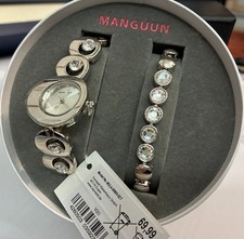 Manguun Set Damenuhr plus Schmuckarmband mit Zirkonia MULA-60809 modisch