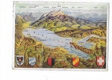 N968 AK Reliefkarte Bodensee aus der Vogelschau gelaufen 1942 Feldpost