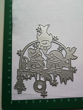 Präge-/Stanzschablone Wintervögel im Vogelhaus - Größe siehe Foto