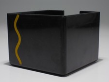 Zettelbox Zettelkasten in 80-er Jahre Style, retro, Kunststoff, schwarz