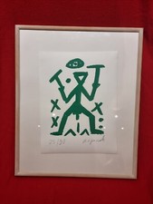 Original AR Penck Standart grün 1993 Limitierte Auflage Lithographie Bild Kunst